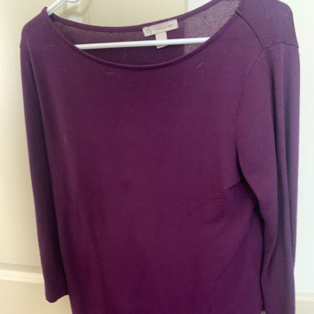 Asymmetrical Purple Long sleeve Blouse Size M
